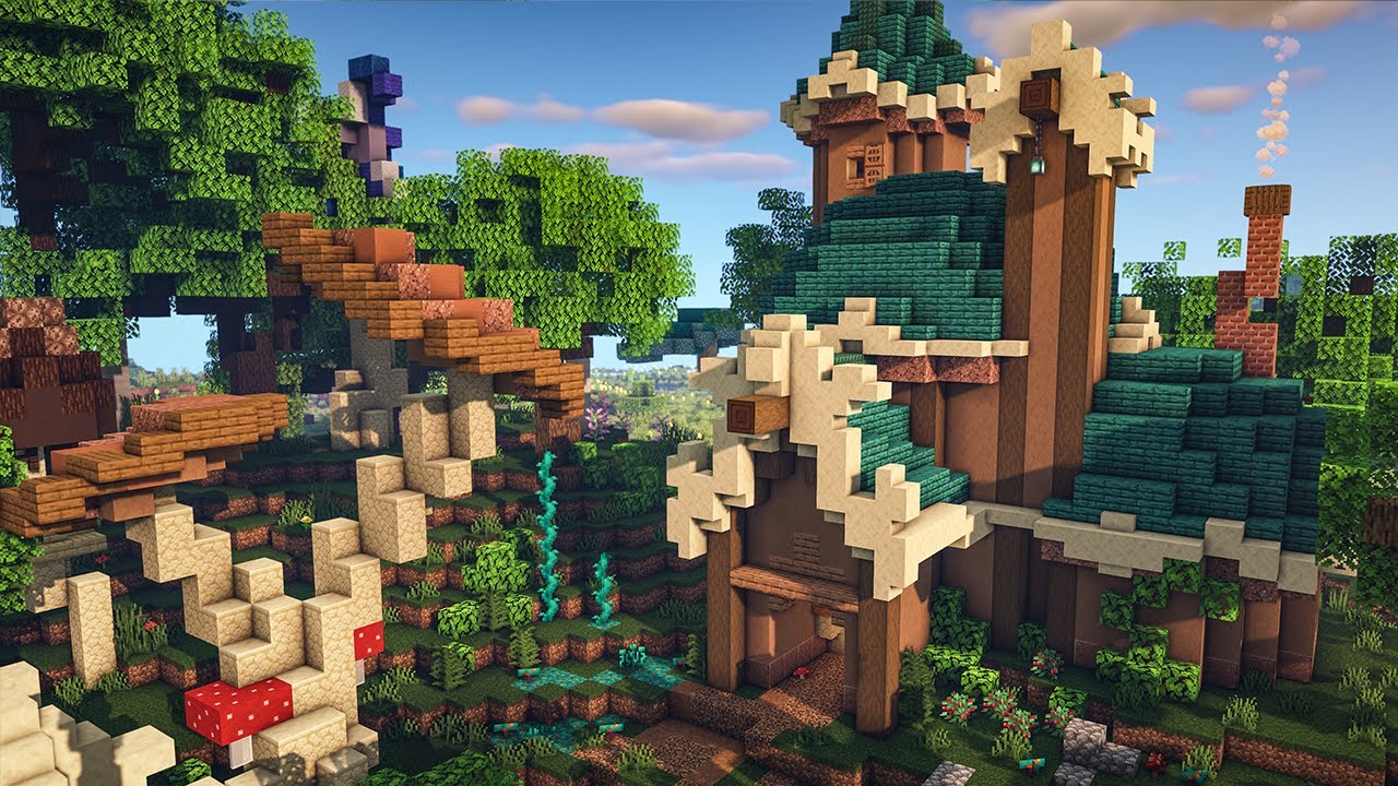 Enchanted- Forest-Village​-in-minecraft